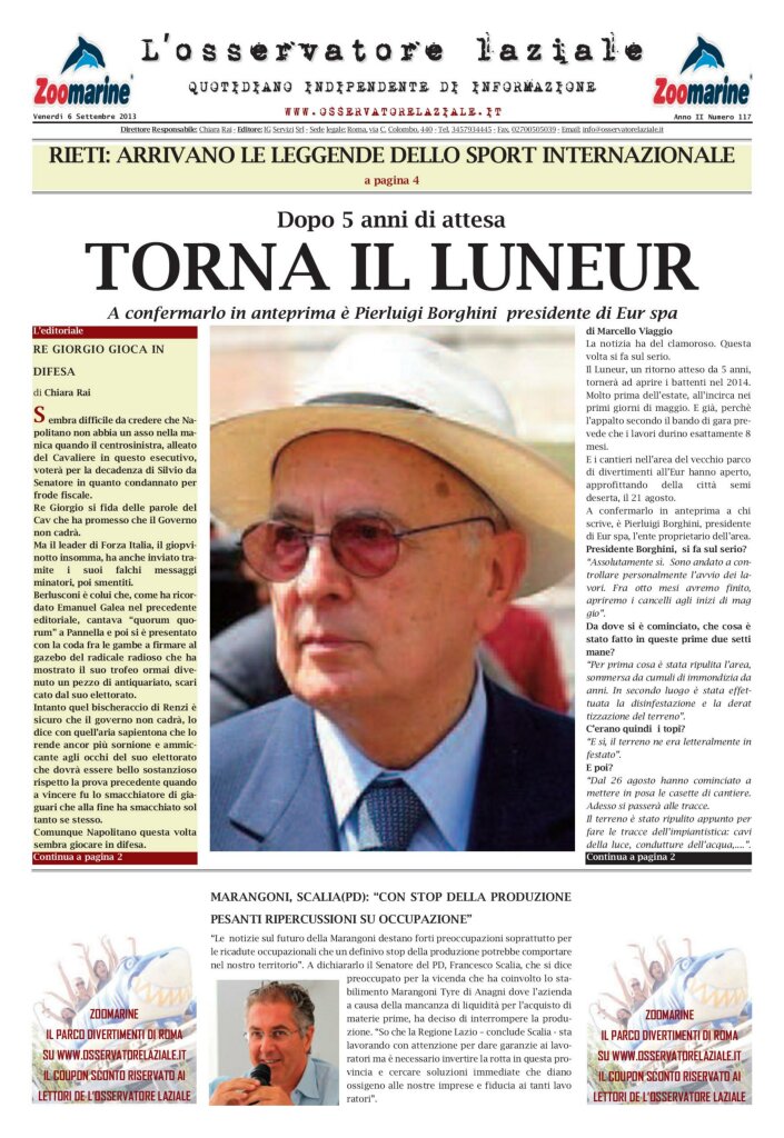 L'osservatore d'Italia edizione del 6 Settembre 2013